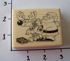 Cijs Santa Dressing Rudolph New Mounted Rubber Stamp - £6.33 GBP