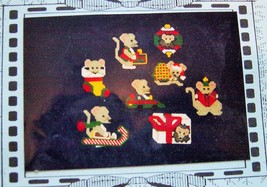 Christmas Mouse Plastic Canvas Mice Makes 8 Magnets Needlepoint Kit Luvlee - $14.00