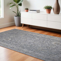 8&#39; X 10&#39; Blue Gray Southwestern Floral Stain Resistant Area Rug - $946.39