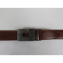 Men VALENTINI Leather Track Belt Adjustable Removable Buckle V522 Amber image 3
