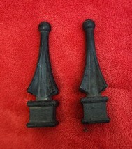 Qty 2 Vintage Plastic Quad Spear Fencing Black Spike Finials 1/2&quot; inside - $6.07