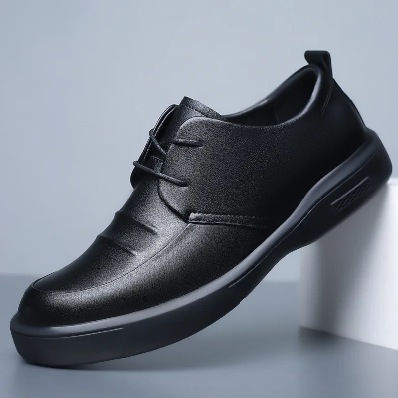 New Designer Cow Leather Shoes for Men Black Spring Autumn Men&#39;s Dress Shoes Fas - £50.61 GBP