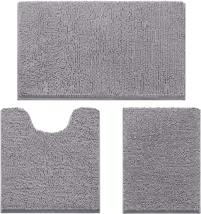 3 Pieces Bathroom Rugs, Ultra Soft Non Slip Absorbent Chenille Toilet Ba... - $36.40