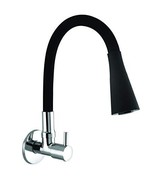 Sink Tap for Kitchen BL-9876 Flexible Neck Black Color Wall Mount, Chrom... - $1,161.54 MXN