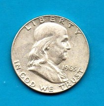 1963 D Ben Franklin Half Dollar  SILVER - £15.95 GBP
