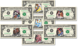 Disney Romance Collection ( 7 Bills ) On Real Dollar Bill Cash Money Bank Note - £25.09 GBP