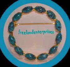 PIN Circle Turquoise Vintage? ~ 12 Turquoise Color Stones - $910.40 MXN