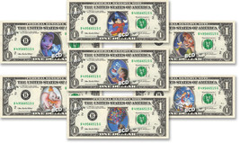 Disney Magical Collection ( 7 Bills ) On Real Dollar Bill Cash Money Bank Note - £25.57 GBP
