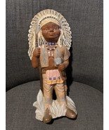 CERAMIC MOLD HAND-PAINTED STATUE NATIVE AMERICAN INDIAN CHIEF 14&quot; ANTIQU... - £50.68 GBP