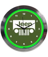 Jeep American Green 15 Inches Neon Clock Neonetics 8JEEPG - $1,585.57 MXN