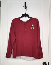 Disney Store Size Large House Of Mickey Mouse Henley Waffle Shirt Embroi... - $7.25