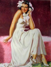 Earl Moran Pin Up Girl Poster Talking Sexy On The Phone! Nice Photo! - £4.77 GBP