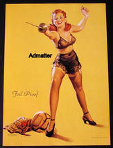 Gil Elvgren Pin Up Girl 2 Sided Poster Fencer In Lingerie & Thar She Blows! - $8.54
