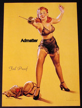 GIL ELVGREN PIN-UP GIRL 2-SIDED POSTER FENCER IN LINGERIE &amp; THAR SHE BLOWS! - £6.67 GBP