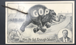 1911 GOP William Howard Taft Republican Steam Roller Postcard w/ Coil Tail - £21.20 GBP