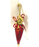 European Glass Victorian Umbrella 8&quot; Christmas Ornament - $14.85