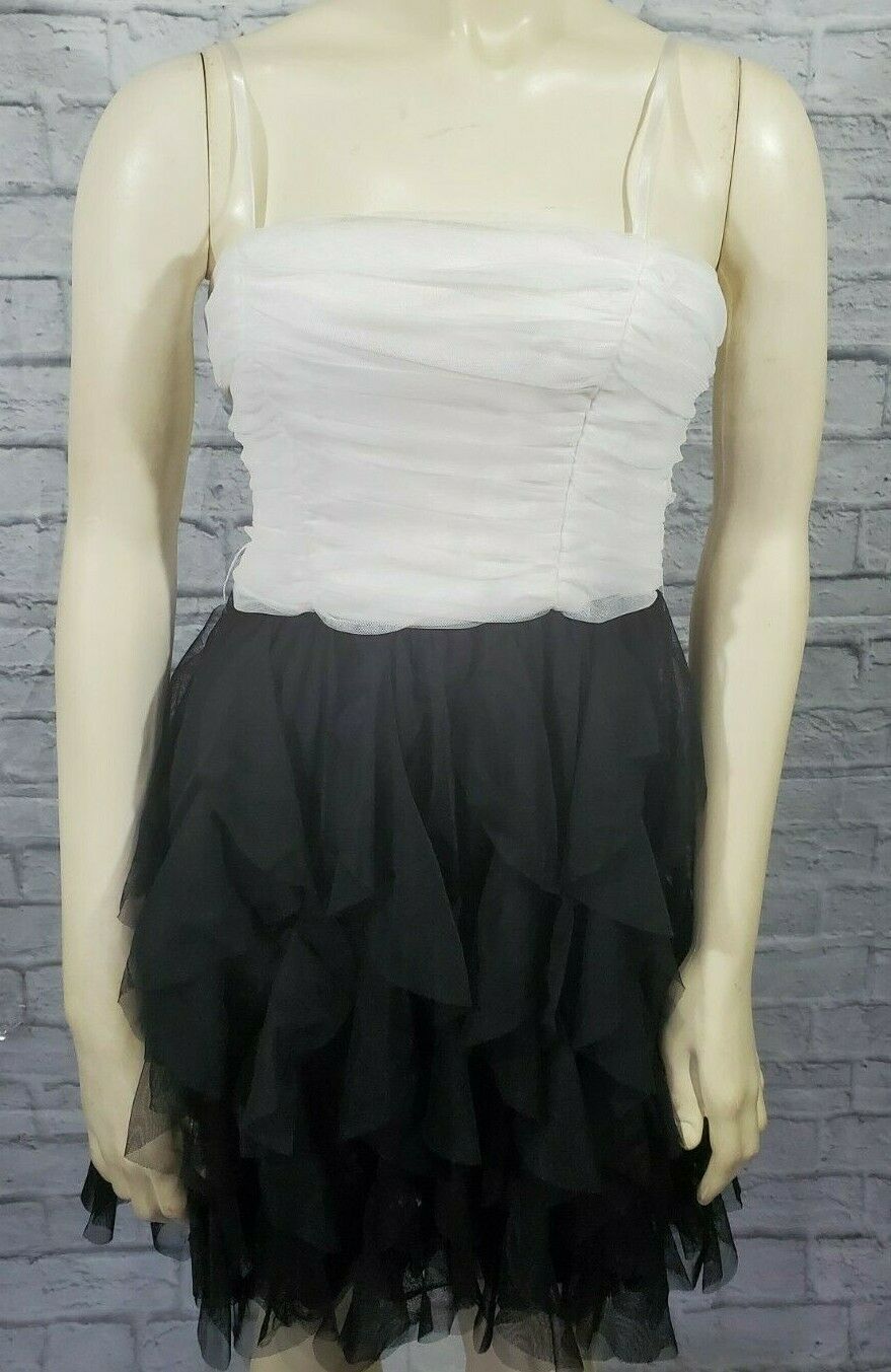 Primary image for IM Dress 5 Juniors Black White Strapless Mint Style Mini Length Lined Pullover