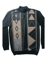 Mens&#39;s Argile Sweater SAHARA CLUB Black Brown/Large 100%Polyester Zip Pu... - $359.87 MXN