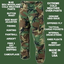 NEW MILITARY M-65 BDU PANTS COLD WEATHER WINTER WOODLAND CAMOUFLAGE ALL ... - €41,01 EUR