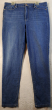 Anne Klein Jeans Women Size 16 Blue Denim Cotton Pockets Straight Leg Flat Front - £11.97 GBP