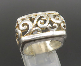 925 Sterling Silver - Vintage Floral Vine Swirl Cutout Ring Sz 6 - RG24406 - £28.79 GBP