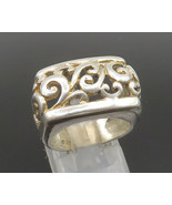 925 Sterling Silver - Vintage Floral Vine Swirl Cutout Ring Sz 6 - RG24406 - £28.73 GBP