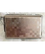 Silver Checker Board Cigarette Case Snap Lid 4.25 x 3&quot; by Glitz - $20.28 CAD