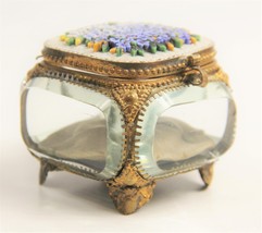 Antique Victorian Micro Mosaic &amp; Ormolu Jewelry Casket - £961.76 GBP