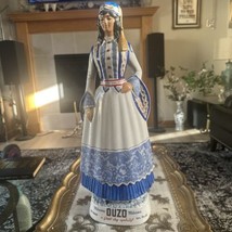 Empty Vintage OUZO Porcelain METAXA  Woman Ceramic Decanter Coronetti Italy Tall - $44.87