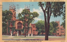 Trinity Church Columbia South Carolina SC Parish House 1947 Postcard C56 - £2.33 GBP