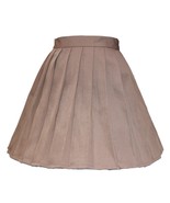 Women`s School Uniform High Waist Flat Pleated Skirts (4XL ,Dark Brown) - £20.34 GBP