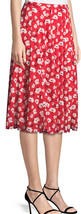 Made in France Karl Lagerfeld A-line Pleated Lined Skirt Sz-14 Red/Flora... - £31.95 GBP