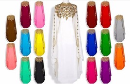 Abaya Caftan Georgette Jacket Gown Dress Islamic Kaftan Dubai Farasha Mo... - $69.99+