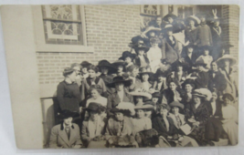 CYKO Ansco 1904-1918 Black  White Real Photo Postcard Church Ladys Big Hats RPPC - £2.36 GBP