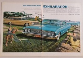 1961 Print Ad Buick 4-Door &amp; Station Wagon Family at Beach - £11.58 GBP