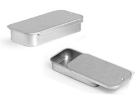 Metal Slide Top Tin Containers for Crafts Geocache Storage Survival Kit ... - £6.38 GBP