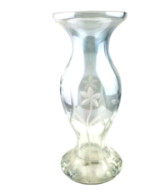 Lenox Handcut Crystal Petite Etched Floral Blue Vase Romania - £18.64 GBP