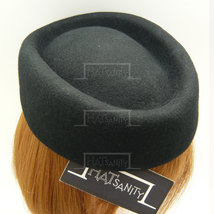 HATsanity Women&#39;s Retro Wool Felt Round Shape Pillbox Hat - Black - £20.72 GBP