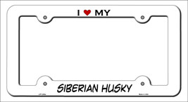 Siberian Husky Novelty Metal License Plate Frame LPF-249 - £14.98 GBP