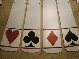 CUSTOM ~ HOUSE OF CARDS GAME ROOM CEILING FAN DIAMONDS SPADES CLUBS HEARTS - $118.75