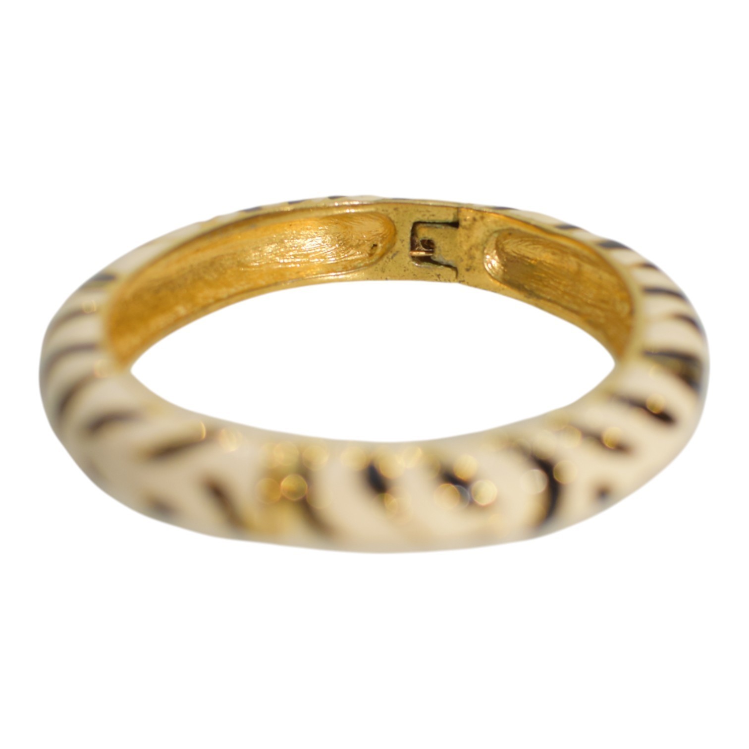KENNETH JAY LANE Enamel Cuff Bracelet in zebra print black and white Item image 2