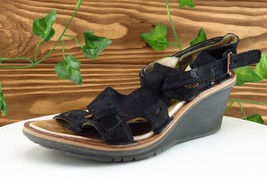 Merrell Sz 7 M Black Gladiator Leather Women Sandals 1214 - £15.79 GBP