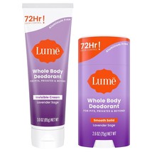 Lume Whole Body Deodorant - Invisible Cream and Solid - 72 Hour Odor Control - A - £48.75 GBP