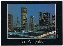 Postcard Los Angeles Downtown Night View California 4 1/2&quot; x 6 1/2 - £3.11 GBP