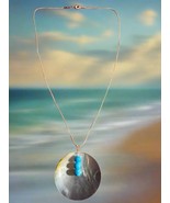 Wholesale Long Necklace with genuine m.o.p. and synthetic larimar handmade - $34.08