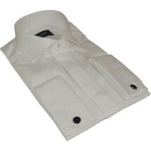 Men Sateen Cotton Blend Shirt Manschett Quesste Turkey Slim Fit 4130-02 Ivory image 4