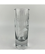 Vintage Yellowstone National Park Shot Glass Etched Buffalo Moose Wolf - $18.70