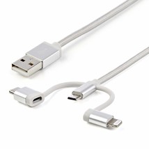 StarTech.com USB Multi Charging Cable - 3.3 ft / 1m - Lightning / USB-C ... - £36.33 GBP