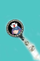 eeyore nurses hat work Retractable Reel ID Badge Holder nurse cna Lpn Rn - $4.84