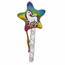 36&quot;  Unicorn Star Wand Inflatable Fairy Inflate Blow Up Toy Party Decora... - $3.49